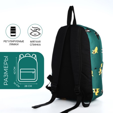 A backpack with a zipper, green color-1