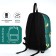 A backpack with a zipper, green color