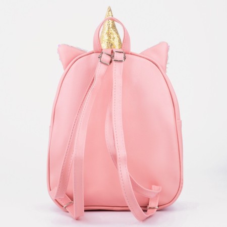 Baby backpack for a girl with sequins "Unicorn", a lightning department, pink color-3