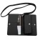 Bag for documents, genuine leather, black 14x10x2 cm