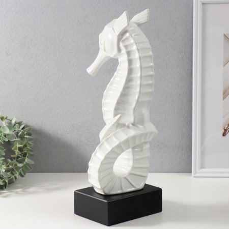 Souvenir Ceramics "Sea Horse" White 15x12.5x42.5 cm-3