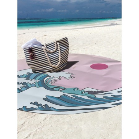 Pareo and beach rug "Girl Wave", d = 150 cm-1