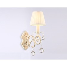 Wall lamp with a lampshade and crystal Ambrella Light, Traditional, TR4562, 1HE14, beige color, gold