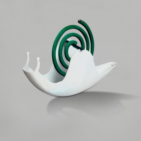 A spiral stand from mosquitoes, for incense, metal, white, "snail"-4