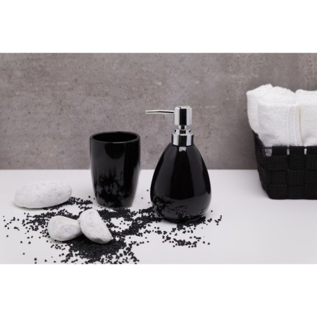 Axentia Pisa dispenser for liquid soap from black dolomite Ø 9, height 16.5 cm volume 370 ml 1035134-1