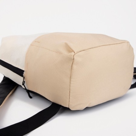School backpack, lightning department, external pocket, beige color-3