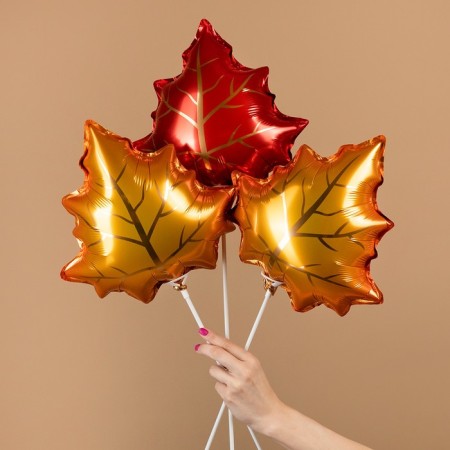 Foil ball 14 "Mini-Figure" Maple Leaf ", Red-1
