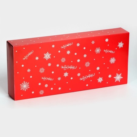 New Year. Box for 10 sweets "Snowflakes", 9.8 x 22 x 3.5 cm, confectionery packaging-2