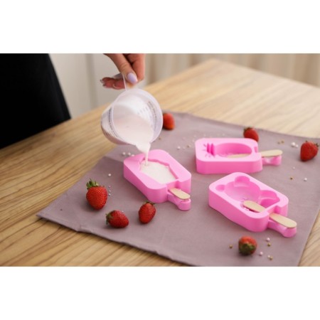 Form for ice cream of the Dilan "Capcake", silicone, 14 × 7.5 × 2.5 cm, pink color-7
