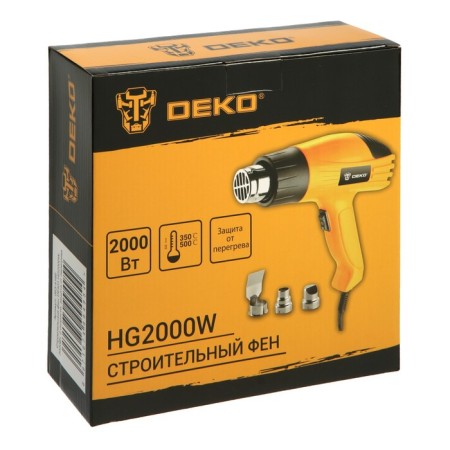 Construction hair dryer DEKO HG2000W, 2000 W, 350/500 ° C, overheating protection-6