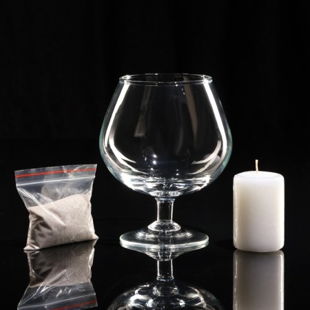 VAZA-sub-SUBSTER "BRANDI" with a white candle, 11.5 × 13.8 cm, 9 hours, glass-2