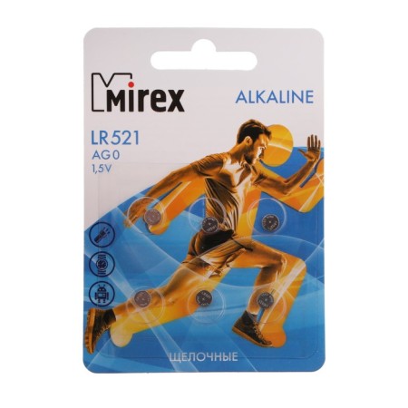 Alkalin battery Mirex, Lr521, AG0, 1.5B, BLISTER, 6 pcs