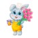 Poster to the cut "Bunny with flowers" bell, 23 x 22 cm