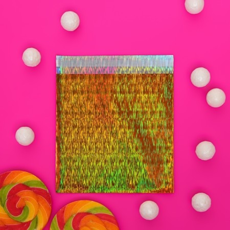 Gift holographic package with sticky tape, "starry sky", 10x10+2 cm set 5pcs