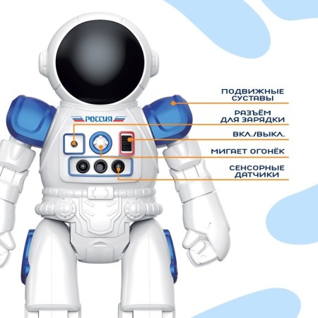 Robot radio -controlled "Cosmonaut", interactive, Russian chip, gestures, with a battery-3