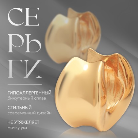 Earrings Metal "Accord" Circle Circle, Color Gold-3