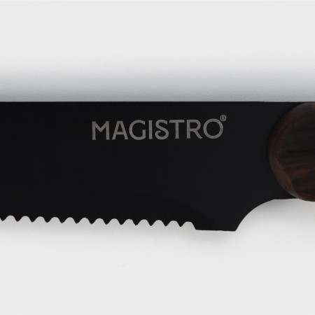 Knife for meat and steaks Magistro Dark Wood, blade length 12.7 cm-3