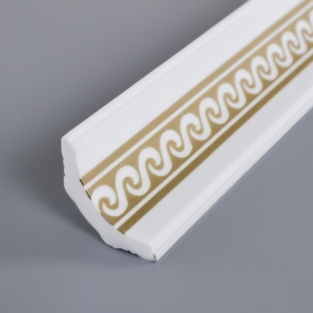 Ceiling skirting board C17/60 "Wave" gold, 60x58x2000-1