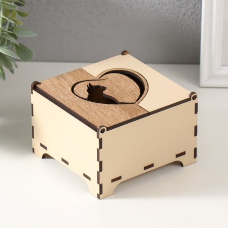 Combined box "Cat in heart" 10.5x10x7 cm