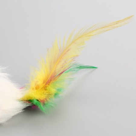 The mouse is a plain plane with feathers 6.5 cm, white-3