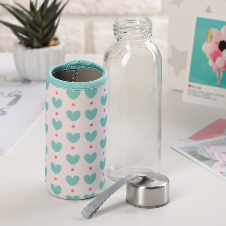 A glass bottle in a Vanilla cover, 300 ml, h = 17 cm, MIX drawing-6