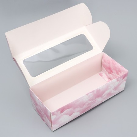 Confectionery packaging, a cupcake box with a window, “Sweet cotton wool”, 26 x 10 x 8 cm-3