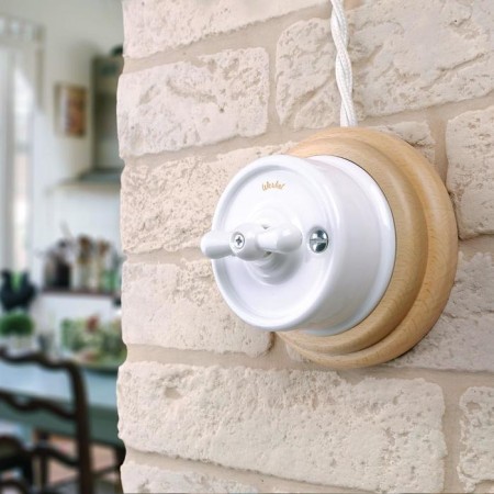 Single-valve switch WL18-01-03, white color, retro-5