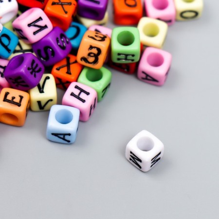 A set of colored beads with Russian letters "Astra" 6 mm, 150 pcs/pack-2