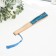Fan bamboo, textile h = 21 cm bend, with a brush "flowers" in a box, blue