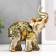 Souvenir Polystone "Elephant with drawings on the Popon" set of 2pcs. 14.5x13x5.7 cm