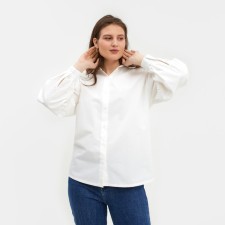 Women's shirt with voluminous sleeves Minaku: Casual Collection Color White, rr 48
