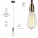 Lamp E27, wire 1 m, color copper