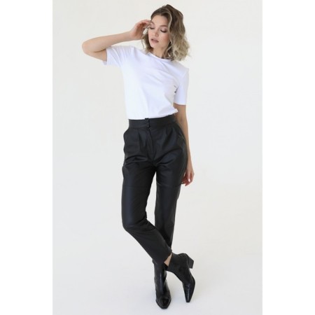 Artificial leather pants with high planting, size 50