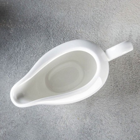 Porcelain saucer Wilmax, 100 ml, 13 × 6 × 5 cm, white color-1
