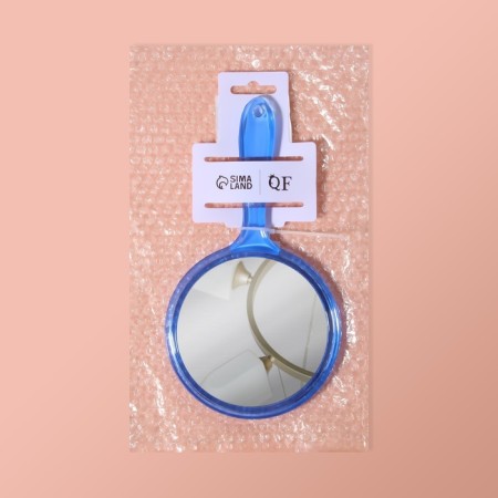 Mirror with a handle, bilateral, with an increase, D mirror surface 10 cm, color mix-4