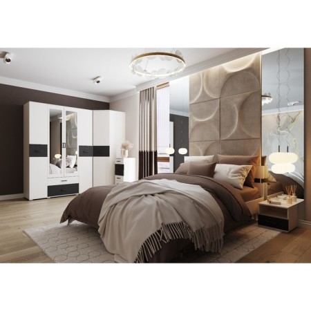 Covereign cabinet "City 67", 404 × 414 × 354 mm, white / black shag.-2