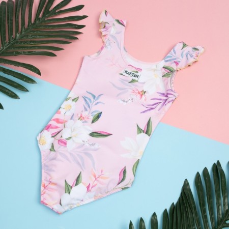 Children's swimsuit KAFTAN "Flowers", height 110-116 cm, pink-10