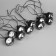 Garland “thread” 5.4 m with nozzles “disco-shara”, IP65, dark thread, 10 LED, glow red/warm white, 220 V