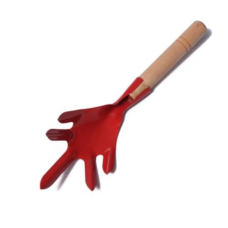 A set of garden tools, 3 objects: scoop, looser, fork, length 28 cm, wooden handles, Greengo-4