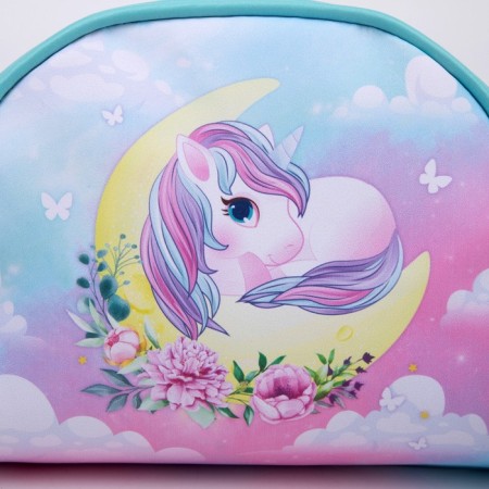 Children's Bag "Unicorn on the Moon", artificial leather, with a keychain, 18x15x2 cm-6
