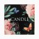A glass for a candle with a Candle sticker, 5 x 6 x 5 cm