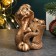 Figure "Snake with a gift" aged bronze, 6x4x4cm