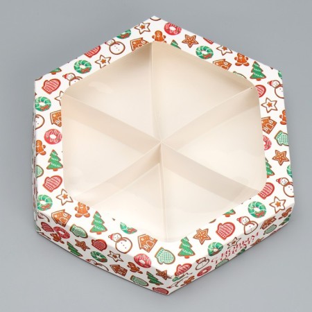 Folding box “Happy New Year!”, Cookies, 23 x 23 x 4 cm, new year-1