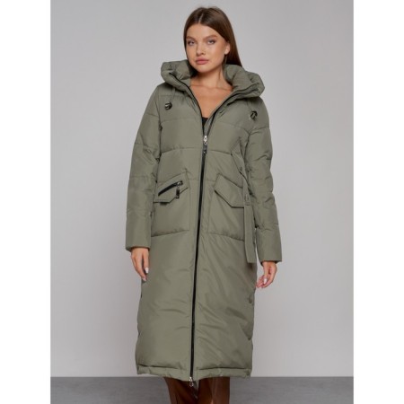 Coat insulated winter female, size 42, green color-8