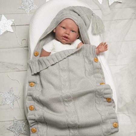 Knitted envelope, size 72x36 cm, gray color-1