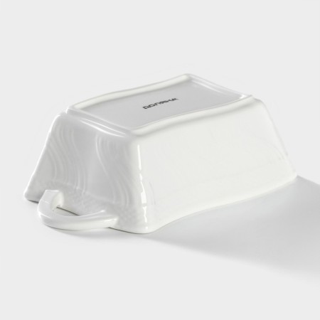 Baking a foam -resistant ceramic of the Dolyan “Rectangle. Menno ", 17 × 9 × 5.5 cm, white color-2