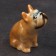 Porcelain figurine "French bulldog orange", 8 cm, author's painting