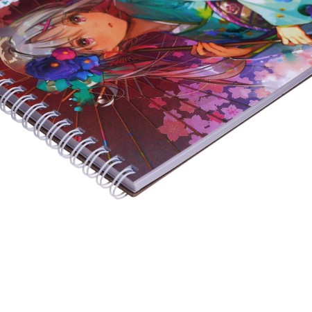 Sketchbook 190 x 190 mm, 40 sheets on the crest "Girl with an umbrella", solid substrate, matte lamination, unit coated paper 150 g/m2-3