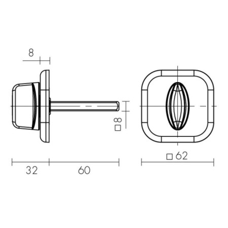 Rotary handle BKW8x75 XL CP-8, color chromium-1