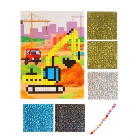 STIRCHINAL MOZAIC "Construction", EVA stickers + rhinestones-2